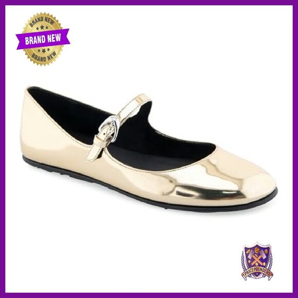 Women's Flats with Hidden Wedge, Strap Buckle Closure, Comfort Fit - Picture 3 of 8